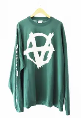 ヴェトモン ベトモン VETEMENTS DOUBLE ANARCHY LONGSLEEVE ダブル アナーキー ロングスリーブ Tシャツ ロンT 長袖 UE64LS500Z M 緑 グリーン ブランド古着ベクトル 中古 250303のサムネイル