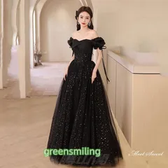 カラードレス ロングドレス パーティードレス 半袖 ブラック チュール ウェディングドレス ウエディングドレス 結婚式 二次会 花嫁 前撮り WP数量限定価格926