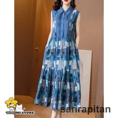 デニムワンピース ワンピース レディース 春 夏 ノースリーブワンピース ロング コットンリネンワンピース シャツワンピース 大きいサイズ WP数量限定価格926