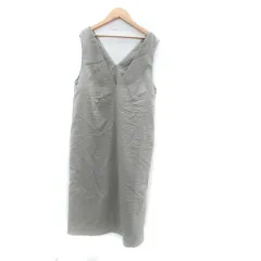 ロペピクニック ROPE Picnic ジャンパースカート ワンピース Vネック ノースリーブ ロング丈 総柄 38 グレー 緑 グリーン /HO26