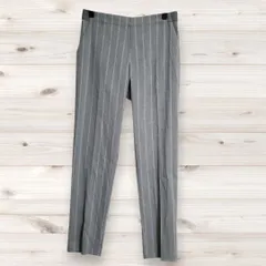 B1303 ユニクロ UNIQLO カジュアルパンツ ズボン (S) グレー ストライプ 総柄 一部ウエストゴム