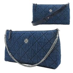 トリーバーチのデニムキルティングショルダーバッグ Tory Burch キルティングショルダーバッグ デニム - メルカリ