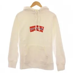 シュプリーム SUPREME COMME des GARCONS SHIRT Box Logo Hooded Sweatshirt ボックスロゴフードスウェット プルオーバーパーカー 長袖 プリント S 白 ホワイト /BB