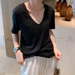 Tシャツ レディース Vネック カットソー 無地 半袖 トップス おしゃれ シンプル カジュアル 大人可愛い ファッション 夏 新作cbrxx30