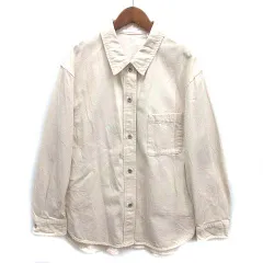 ユニクロ UNIQLO デニム シャツ ジャケット 長袖 オフホワイト M 445134