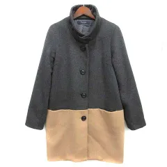 チャオパニック CIAOPANIC バイカラー コート チャコールグレー ベージュ F CP12D0085040100