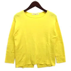 ガリャルダガランテ GALLARDAGALANTE コットン ニット バックスリット セーター 長袖 ハイゲージ イエロー 黄 F