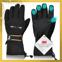 【迅速発送】Vihir スキーグローブ 冬用 スポーツグローブ アウトドア防風防寒手袋 3Mシンサレート 保温 厚手 撥水加工 登山 除雪作業 バイク通勤 男女兼用 1