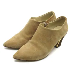 ダイアナ DIANA Romache スエード ブーティ チャンキーヒール ベージュ 23.5cm