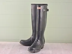 E299 レディース HUNTER レインブーツ グレーっぽい紺 39 24.5cm