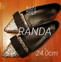 ★半額★50%OFF★2026年1月4日まで★【美品】【RANDA】マルチカラー　ポインテッドトゥ　グリッター　ラメ　24