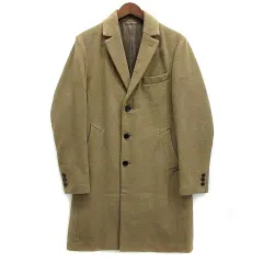 コムサイズム COMME CA ISM チェスター コート ウール混 ベージュ S 47-21WW03