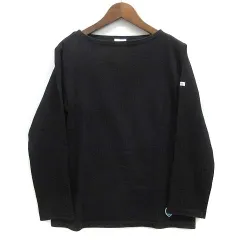 オーチバル ORCIVAL オーシバル ボートネック カットソー バスクシャツ ブラック 黒 1 フランス製