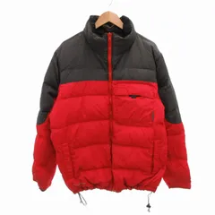 コロンビア Columbia リバーシブル ダウンジャケット ジップブルゾン 中綿 ナイロン ドローコード ハイネック L 赤 レッド 黒 ブラック F2 WM 5038 /FT ■GY99