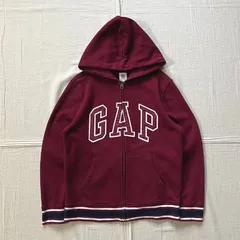 archive　アーカイブ　GAP　ギャップ　フルジップアップパーカー　薄手スウェット生地　バーガンディ　えんじ色　サテン調デカロゴワッペン　リブライン　Y2K　平成ギャル　フェアリーグランジ　wine red ×satin logo zip-up parka