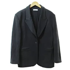 ザラ ZARA スウェット地 テーラードジャケット ブレザー コットン L 黒 ブラック 1126