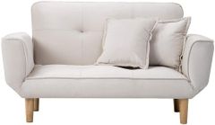 「数量限定セール」 ソファー 2人掛け  sofa 抱きまくら2個付き ベージュ ベロア 北欧 背もたれ/アーム5段可動 天然木脚 肘付き コンパクト おしゃれ 新生活 一人暮らし ベルベット   