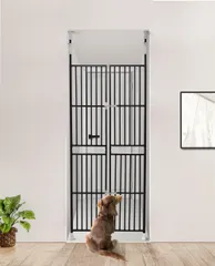 全新品 ペット高さ調節対応 191～255cm ドア ケージ 取付幅85～91cm 留守番 保護 ネコ 脱走防止 柵 フェンス 脱走防止 猫用 多頭飼い 多頭 スチール ペットケージのサムネイル