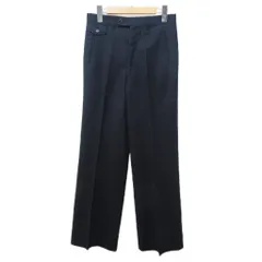 イヴサンローラン YVES SAINT LAURENT ヴィンテージ ウール パンツ ワイドスラックス センタープレス 76 黒 ブラック IBO84 1120のサムネイル