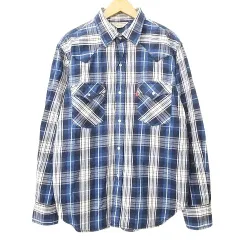 リーバイス レッドタブ Levi's RED TAB チェックシャツ 長袖 秋冬 ヘビーウエイト 厚地 ウエスタン XL 青 ブルー