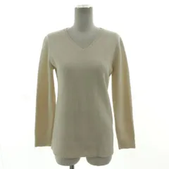 ラコステ LACOSTE Vネックニット AF323E セーター ロゴワッペン 長袖 ウール ベージュ 36