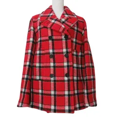 マークバイマークジェイコブス MARC by MARC JACOBS Pコート ピーコート ハーフ チェック ウール S 赤 ■GY19 Xのサムネイル
