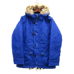 エクスニクス X-nix スキー スノーボードウェア 中綿 ジャケット ラクーンファー フード付き 裏地レオパード ブルー 青 M