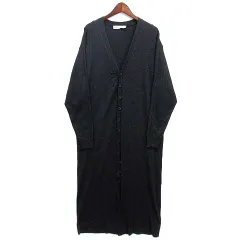 ザラ ZARA ニット ロング ワンピース カーディガン 長袖 チャコールグレー S 2142/180/807