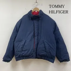 トミーヒルフィガー ダウン ジャケット ジップアップ ブルゾン ロゴ 刺繍 パッチ 防寒 メンズ XL ISItems【USED】【古着】【中古】50148322