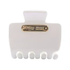 ミュウミュウ miumiu プレックス クロウクリップ ヘアクリップ ロゴ 白