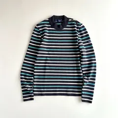 美品 / SAINT JAMES セントジェームス / MAREE2 ウール100% ショルダーボタン ボーダー マリンセーター / レディース / ネイビー×ライトブルー×オフホワイト / フランス製 / 毛 トップス
