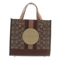 コーチ COACH デンプシー トート 22 ハンドバッグ ショルダー 2WAY キャンバス レザー シグネチャー 総柄 ロゴ ボルドー C8417 /XZ ■GY18