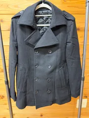 MICHEL KLEIN HOMME ミッシェルクラン オム ウール混 ピーコート ブラック 黒 サイズ46