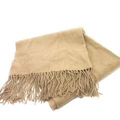 ランバン LANVIN カシミヤ100％ 大判 ストール マフラー 無地 ブラウン 茶