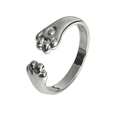 猫の手を借りられるリング シルバー 指輪 キャット 猫 レディース フリーサイズ