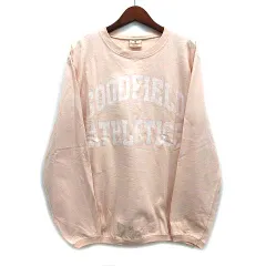 グッドウェア Goodwear クルーネック 長袖 Tシャツ ロンT GOODFIELD ATHLETICS ピンクベージュ USA製 M