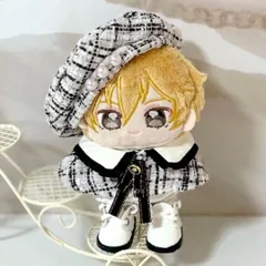 10～12cm ぬい服 ツイード 白 ドロワーズ付 いつぬい 4点セット 4色展開　MH-06DO-白