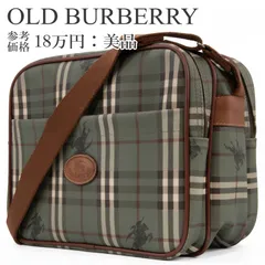 本物 送料無料 オールドバーバリー ショルダーバッグ メンズ レディース 緑 グリーン 白 オフホワイト 茶色 ブラウン 肩掛け 斜め掛け A4対応 通勤 旅行 大きめ チェック 馬 ロゴ マーク 革 レザー 綺麗 ハイブランド おしゃれ 鞄 バック E439