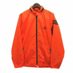 アディダス adidas ナイロン ジャケット トレフォイル ロゴ刺繍 オレンジ M ADS-200 デサント ヴィンテージ