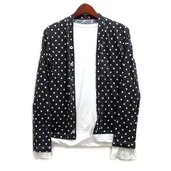コムデギャルソン COMME des GARCONS ドット カーディガン ドッキング Tシャツ 長袖 黒 ブラック XS AD2010 GG-T026