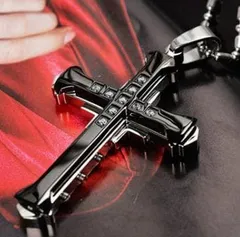 【N088】ネックレス　メンズ   レディース　ゴールド　シルバー　ブラック　おしゃれ　クロス　十字架　アクセサリー　ペンダント　ファッション