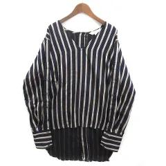 ザケイジ THE KEIJI イジット IJIITロングテール ストライプ ブラウス 長袖 ネイビー 紺 1 日本製