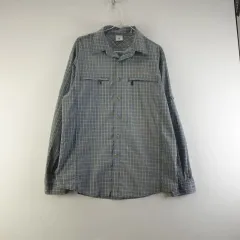 コロンビア メンズL アウトドア ブルー CHECK シャツ K9452