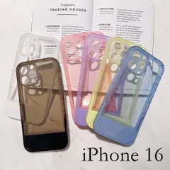 iPhone 16 アイフォン16  ケース 対応 スマホケース クリアホワイト クリアカラー カバー スタンド付き ブルー ブラック ピンク パープル イエロー おしゃれ かわいい 韓国 スマホケース TPU ソフト 透明