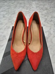 ZARA スウェード レッド ヒール パンプス 37