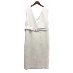 ボールジー BALLSEY トゥモローランド アンゴラ ウール ジャンパースカート ジャンスカ ワンピース ベルト付き ライトグレー 36