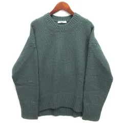 ギャルリーヴィー GALERIE VIE トゥモローランド ファインウール クルーネック プルオーバー 長袖 ニット セーター 2023AW グリーン 緑 S 23021402104