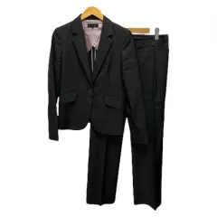 アンタイトル UNTITLED スーツ セットアップ ジャケット パンツ ストライプ 日本製 4 黒 ブラック ピンク