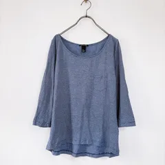 【H&M】エイチアンドエム(XS)長袖 Tシャツ カットソー ボーダー 細ボーダー　ラウンドネック
