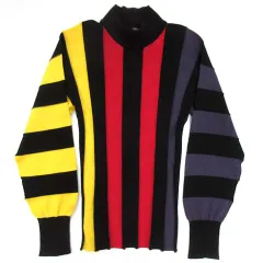 【中古】イッセイミヤケメン ISSEY MIYAKE MEN 2019AW モックネック ニット セーター コットン 長袖 マルチカラー 1 メンズ イッセイミヤケメン ISSEY MIYAKE MEN 2019AW モックネック ニット